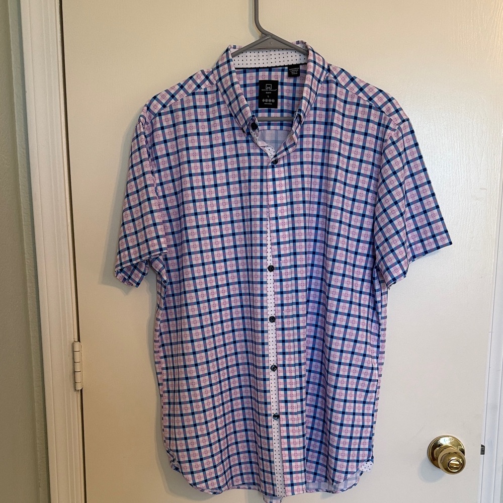 Croft & Barrow Blue and Pink Plaid Shirt
